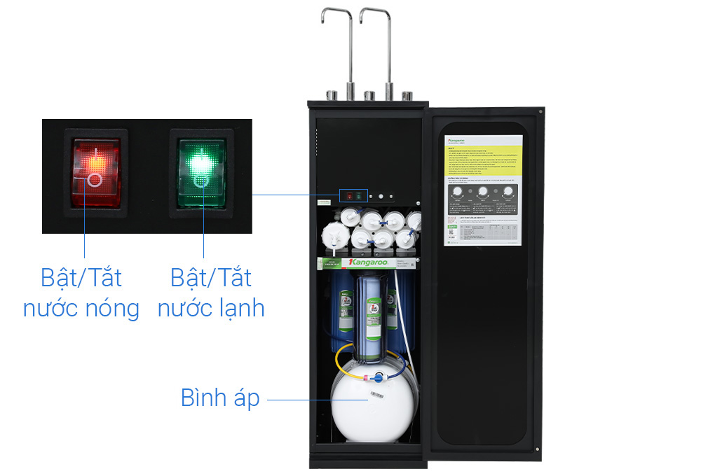 Máy lọc nước RO nóng nguội lạnh Hydrogen Kangaroo 11 lõi KG11A3 Máy lọc nước RO nóng nguội lạnh Hydrogen Kangaroo 11 lõi KG11A3