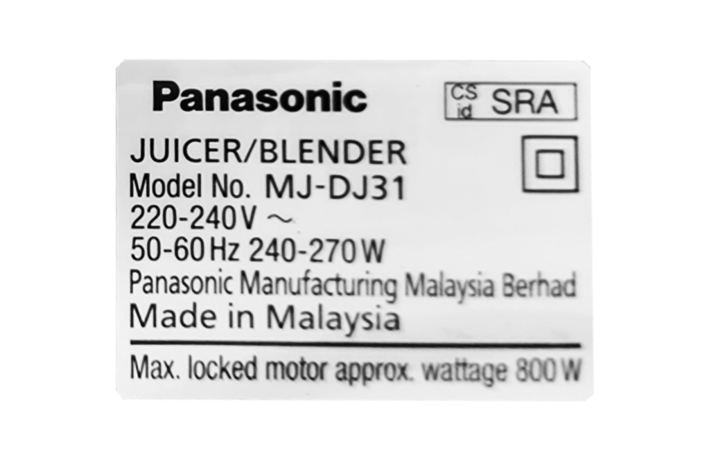 Máy xay ép đa năng Panasonic MJ-DJ31SRA Máy xay ép đa năng Panasonic MJ-DJ31SRA