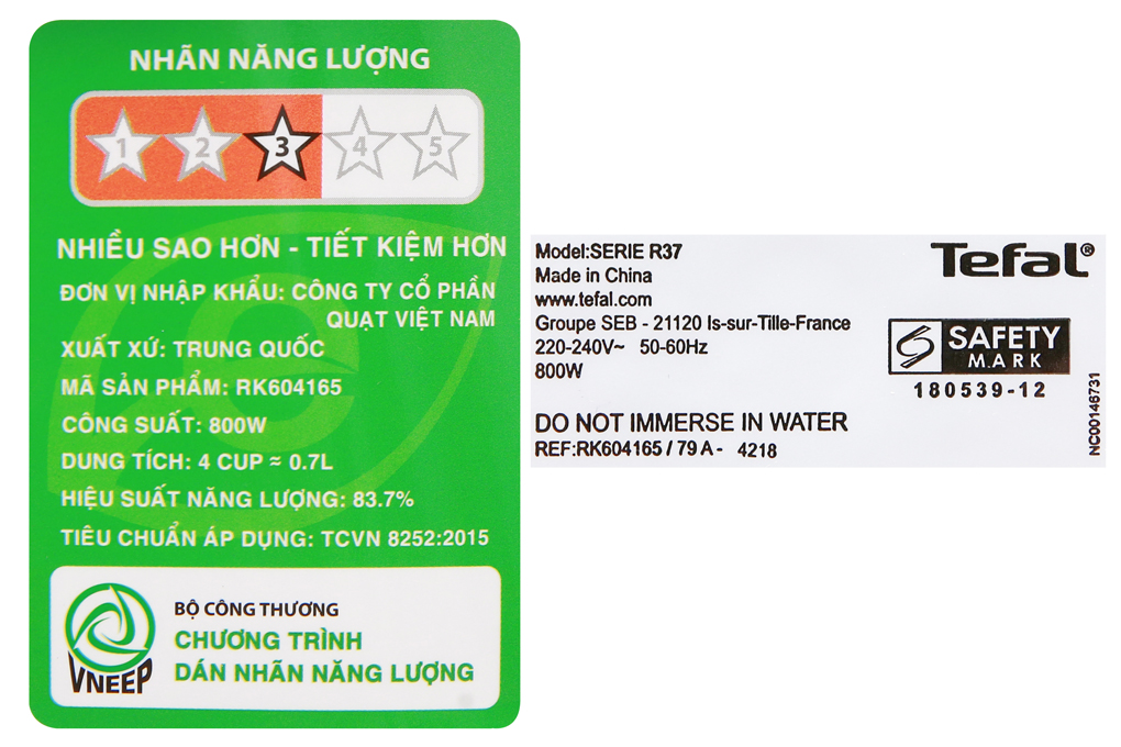 Nồi cơm điện cao tần Tefal 0.7 lít RK604165 Nồi cơm điện cao tần Tefal 0.7 lít RK604165
