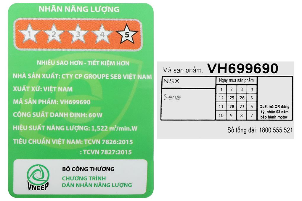 Quạt đứng Tefal 7 cánh VH699690 60W Quạt đứng Tefal 7 cánh VH699690 60W