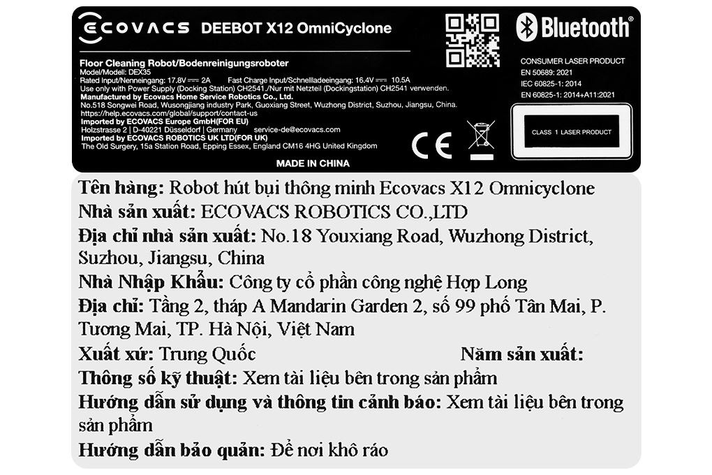 Robot hút bụi lau nhà Ecovacs X12 OMNICYCLONE Robot hút bụi lau nhà Ecovacs X12 OMNICYCLONE