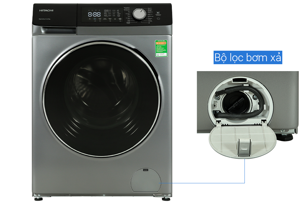 Máy giặt sấy Hitachi Inverter giặt 10.5 kg - sấy 7 kg BD-D1054HVOS Máy giặt sấy Hitachi Inverter giặt 10.5 kg - sấy 7 kg BD-D1054HVOS