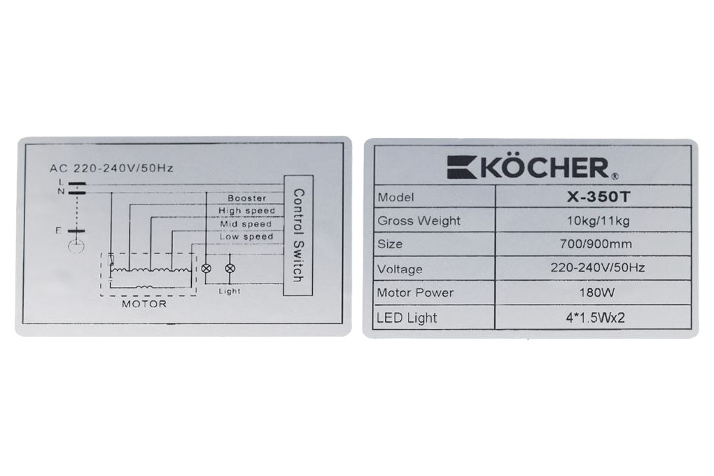 Máy hút mùi âm tủ Kocher TURBO X-350T Máy hút mùi âm tủ Kocher TURBO X-350T