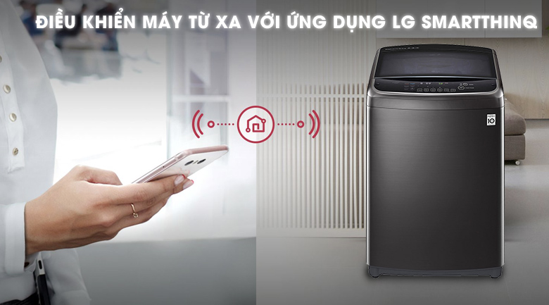 Kết nối với ứng dụng LG SmartThinQ - Máy giặt LG Inverter 19 kg TH2519SSAK
