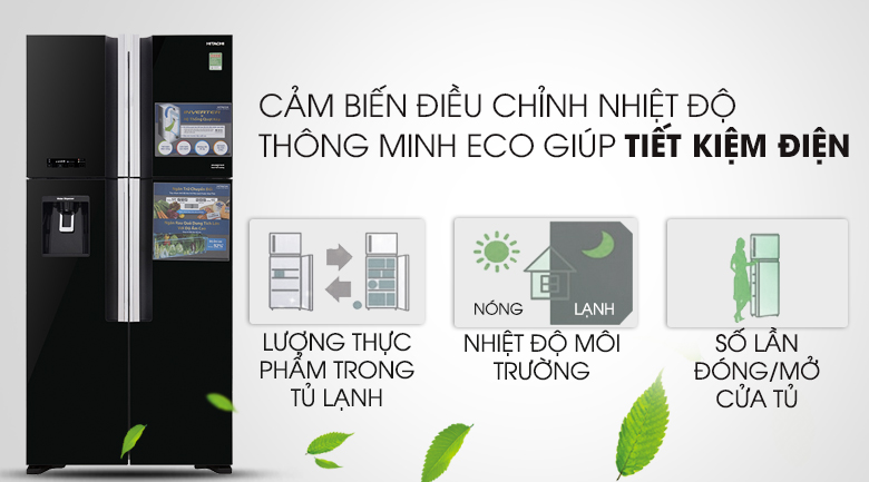 Cảm biến ECO - Tủ lạnh Hitachi Inverter 540 lít R-FW690PGV7X GBK