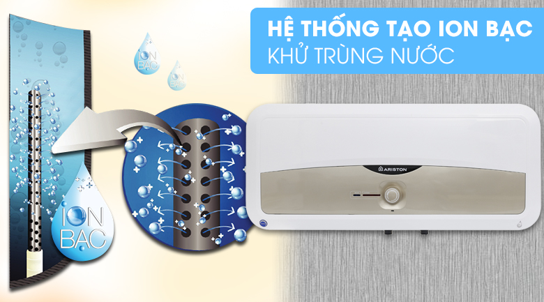 Hệ thống tạo ion bạc - Bình nóng lạnh Ariston SL 30 ST 2.5 FE - MT 30 lít Hệ thống tạo ion bạc - Bình nóng lạnh Ariston SL 30 ST 2.5 FE - MT 30 lít