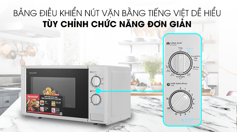 Lò vi sóng có nướng Sharp R-G228VN-SL 20 lít