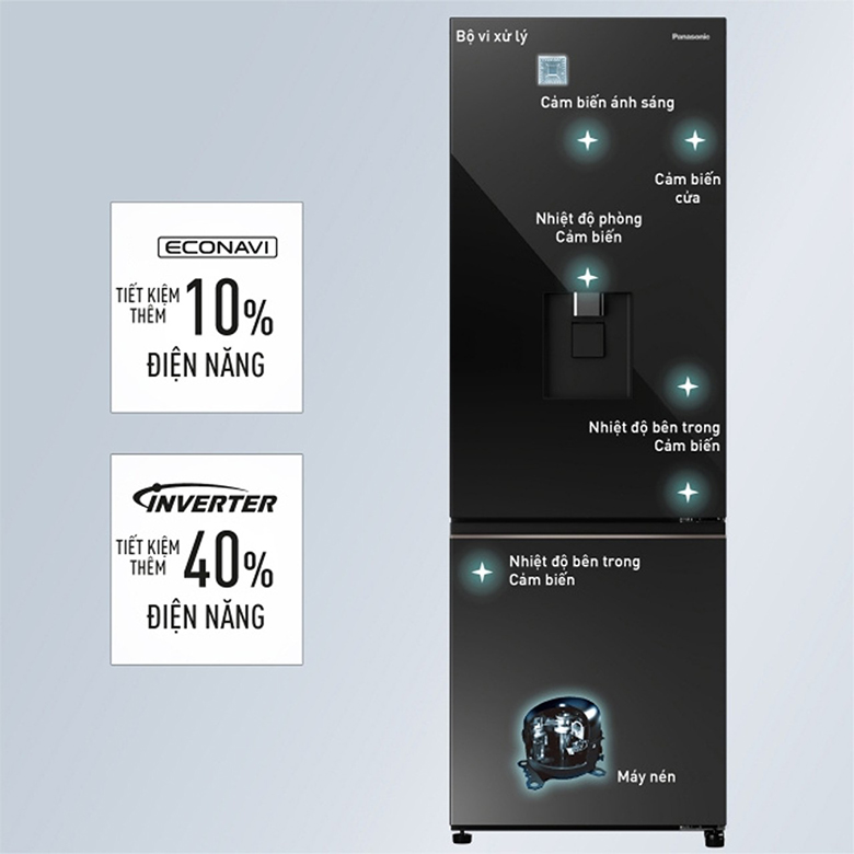 Tủ lạnh Panasonic Inverter 300 lít NR-BV331WGKV