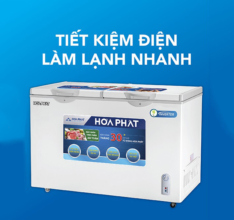 Tủ đông Hòa Phát Inverter 245 lít HCFI 606S2Đ2