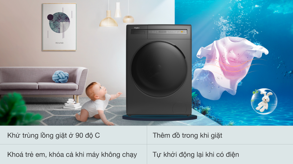 Máy giặt Whirlpool Inverter 8 kg FWEB8002FG Máy giặt Whirlpool Inverter 8 kg FWEB8002FG