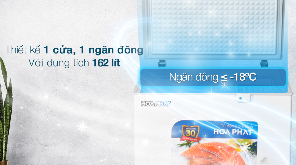 Tủ đông Hòa Phát 162 Lít HPF AD6162