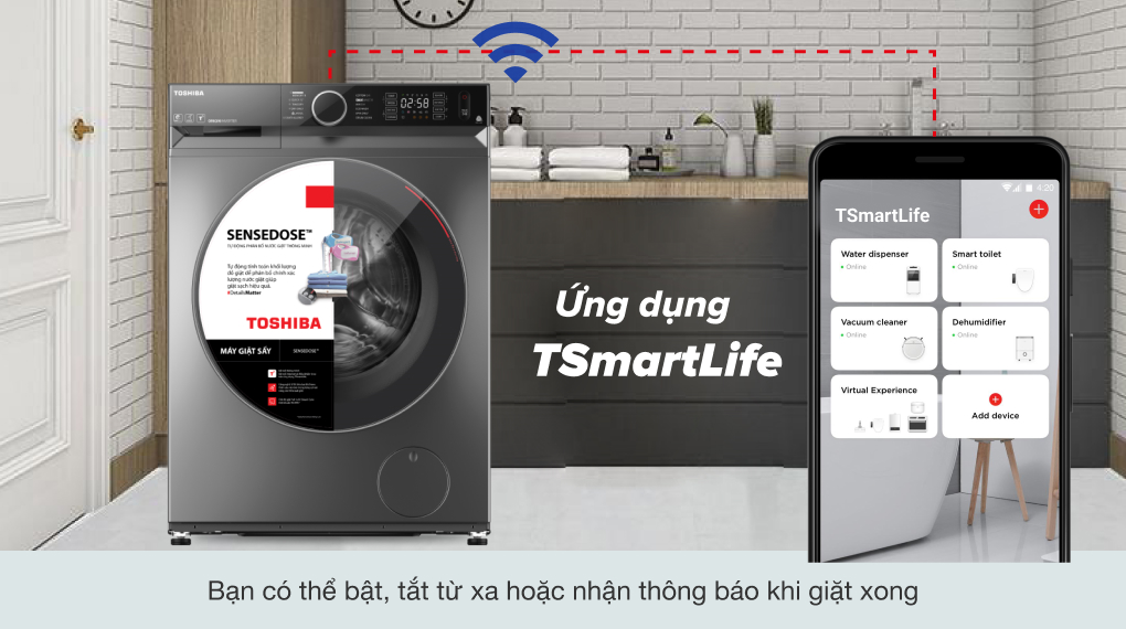 Máy giặt sấy Toshiba Inverter 10.5 kg TWD-BM115GF4V(SK)