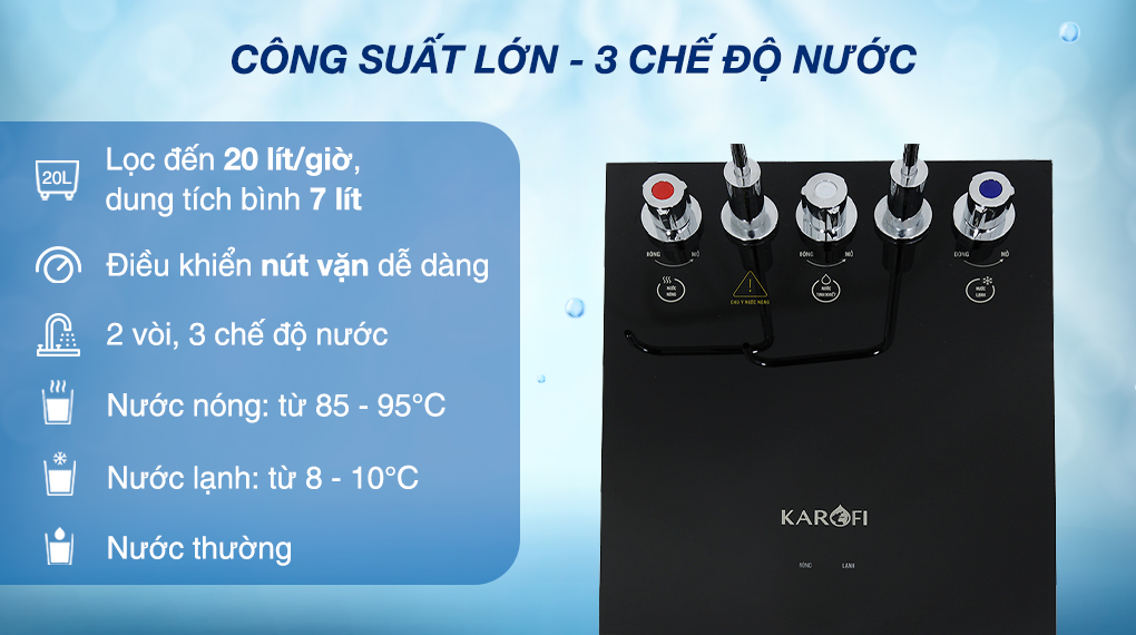 Máy lọc nước RO nóng nguội lạnh Karofi KAD-X60