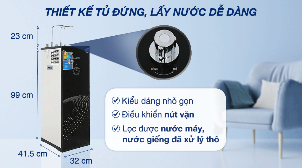 Máy lọc nước RO nóng nguội lạnh Karofi KAD-X60