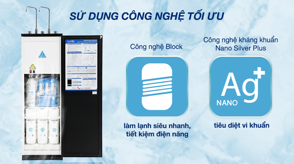 Máy lọc nước RO nóng nguội lạnh Karofi KAD-X60