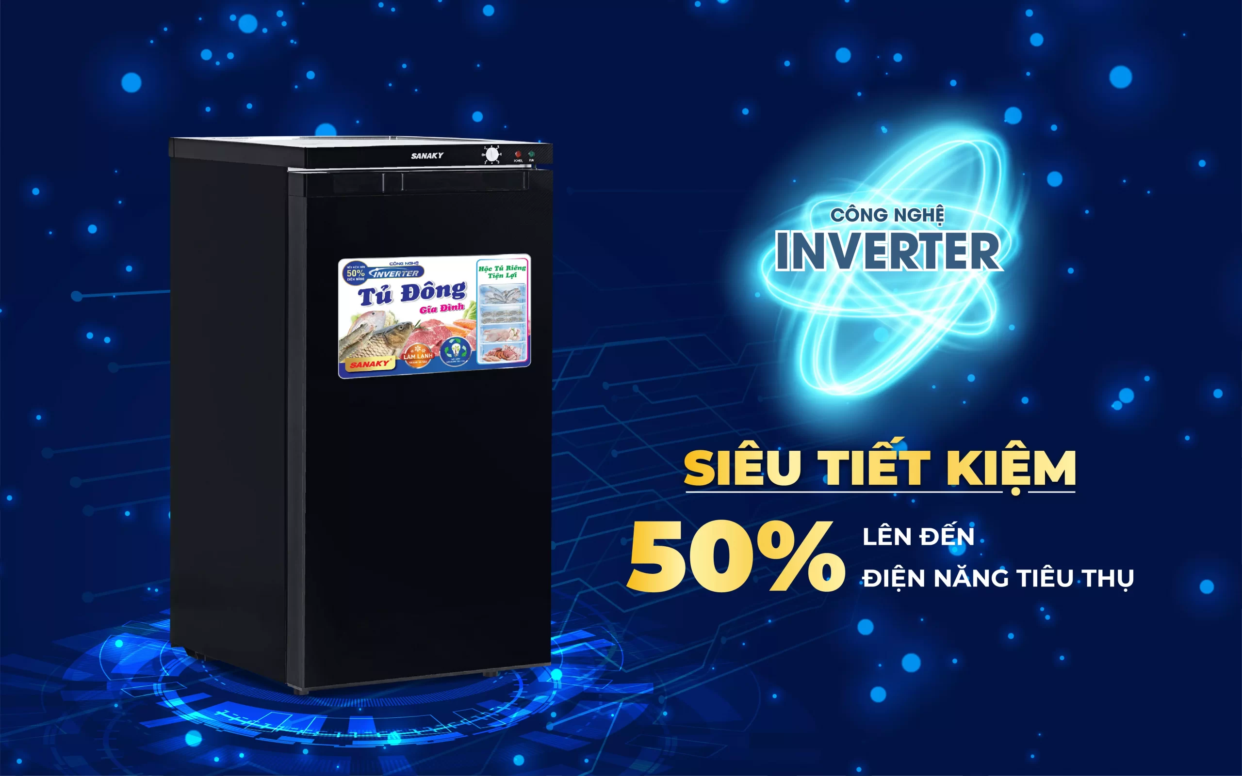Tủ Đông Sanaky Inverter 118 Lít VH 160VD3