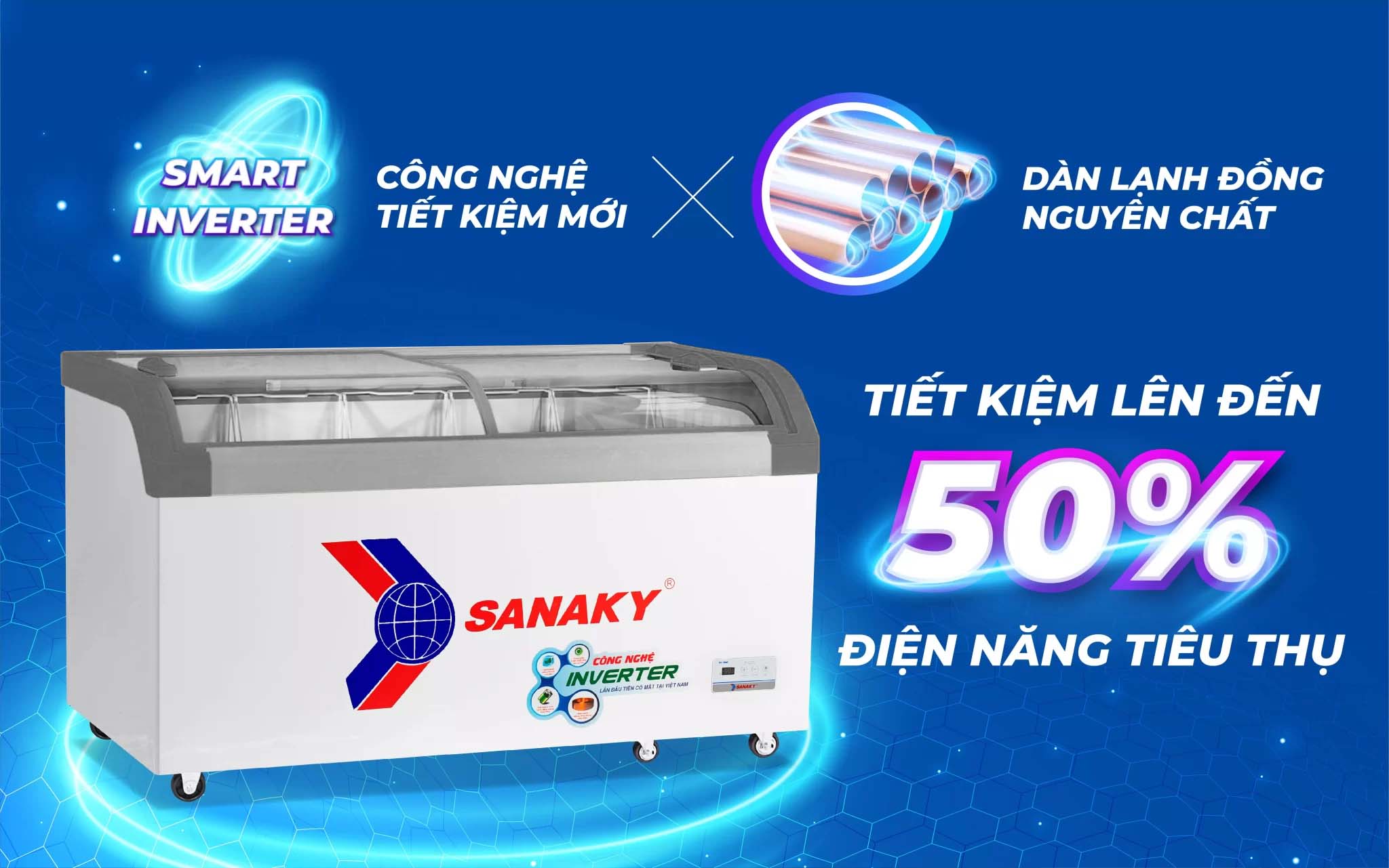 Tủ đông Sanaky 500 lít Inverter VH-899K3A