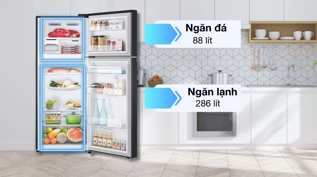 Tủ lạnh LG Inverter 374 lít LTD37BLM - Ngăn đá + Ngăn lạnh