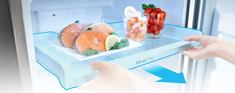 Tủ lạnh LG Inverter 243 lít GV-B242WB - khay kéo trợ lực