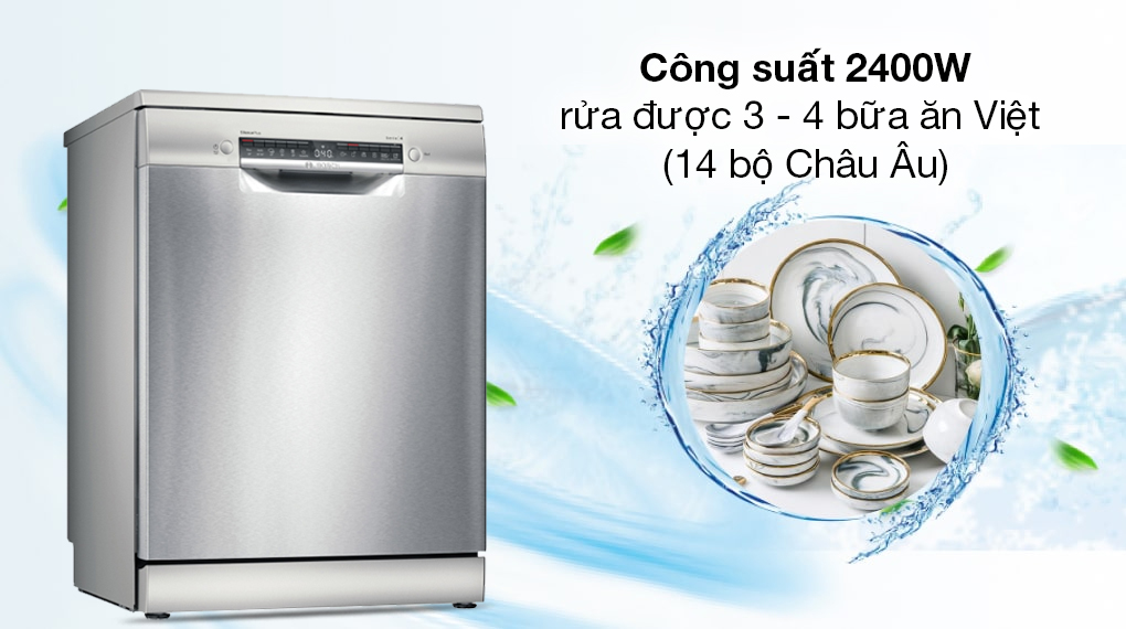 Máy rửa chén độc lập Bosch SMS4EMI06E - Công suất - Độ ồn Máy rửa chén độc lập Bosch SMS4EMI06E - Công suất - Độ ồn