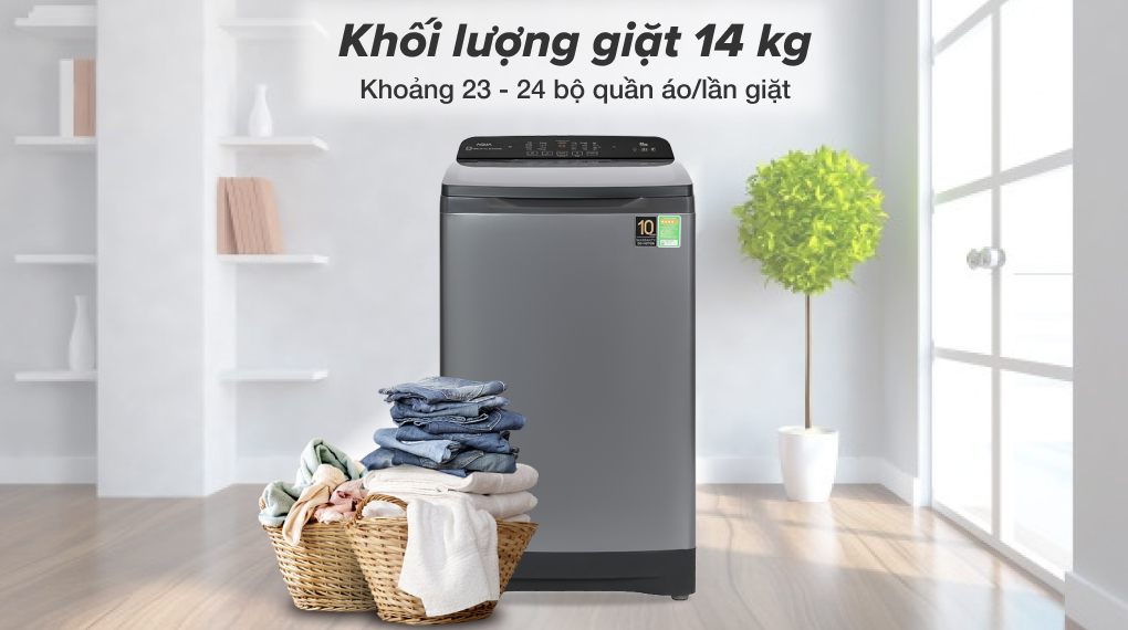 Máy giặt Aqua 14 kg AQW-FR140UHT SS - Khối lượng giặt