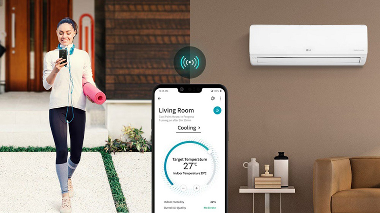 Điều hòa LG 1 chiều Inverter 24000 BTU IEC24M1 - Điều khiển dễ dàng qua ứng dụng LG ThinQ