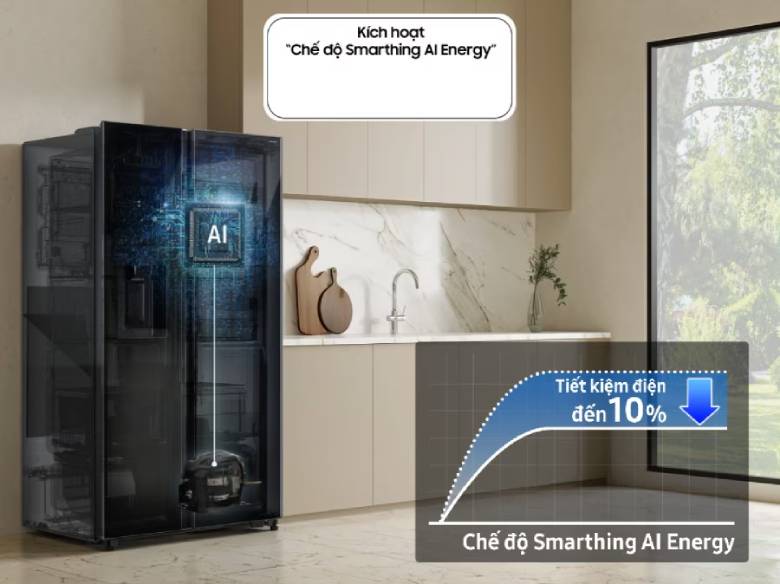  Tủ lạnh Samsung Inverter 655 lít Side By Side RS70F65Q3TSV - Kết nối thông minh SmartThings