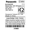 Máy xay sinh tố đa năng Panasonic MX-MG5351WRA