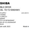 Máy sấy bơm nhiệt Toshiba 8 kg TD-T21B90HWV(MG)