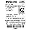 Máy xay sinh tố đa năng Panasonic MX-MG53C1CRA